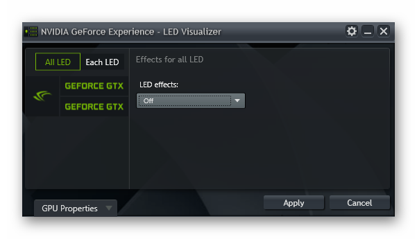 LED Visualiser GeForce Experience