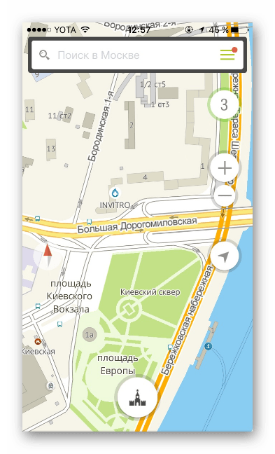 Просмотр карты на iOS в 2ГИС