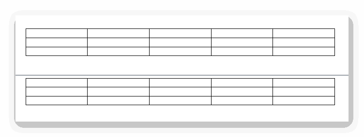Таблица после рабивки с помощью разрыва страницы в Ворд