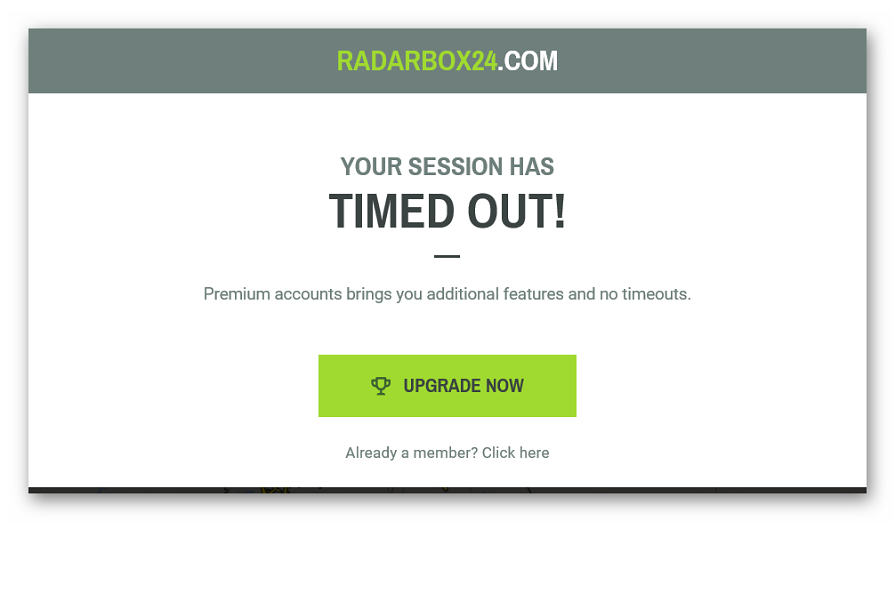 Требование открыть премиум на сайте Radarbox24