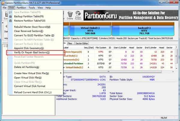 Скрин программы Partition Guru