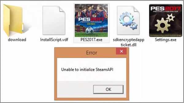 Скриншот ошибки SteamAPI
