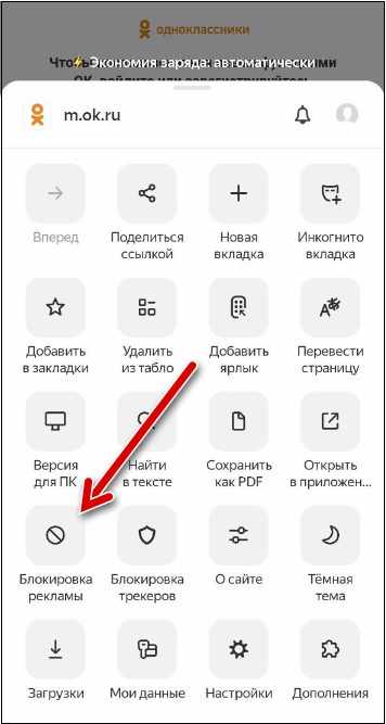 Опция блокировки рекламы в Яндексе