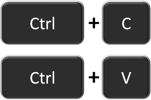 Иллюстрация сочетания Ctrl+C и Ctrl+V