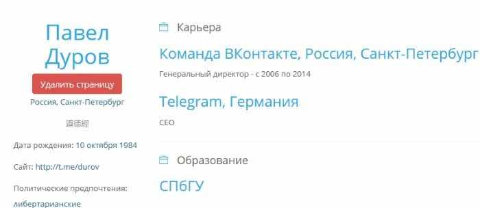 Скриншот информации о пользователе на Валет.ру