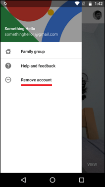 Опция удаления аккаунта Family Link