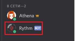 Бот Rhytm в перечне пользователей