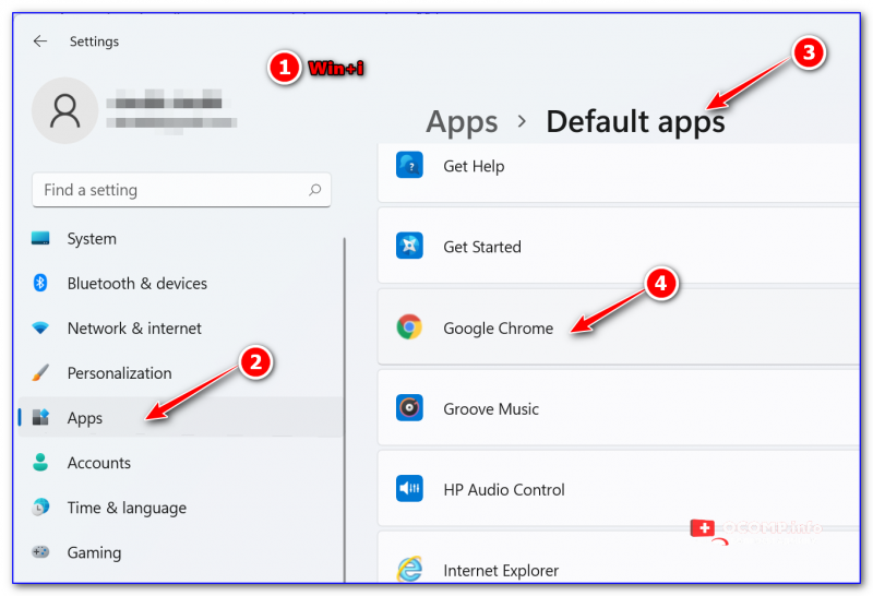 Default Apps (приложения по умолчанию) - Windows 11