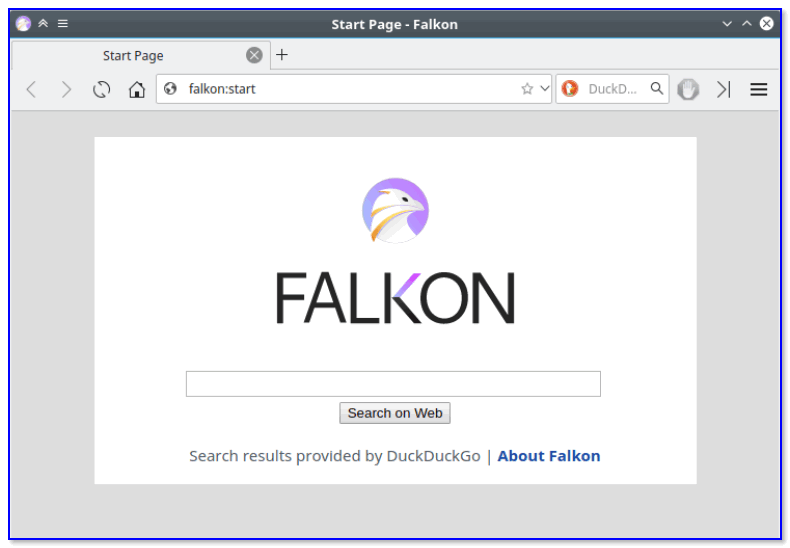 Falkon — стартовая страничка