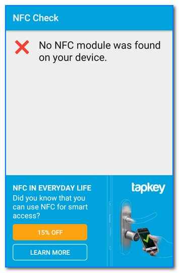 Модуль NFC не был найден на твоем смартфоне