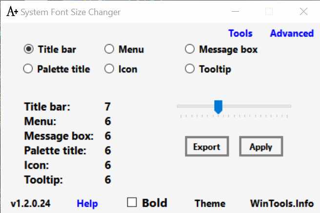 System Font Size Changer - настраиваем заголовки окна, меню, подсказки и пр.