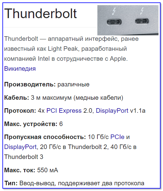 Thunderbolt - краткая информация