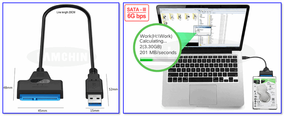 Внешний вид переходника SATA - USB